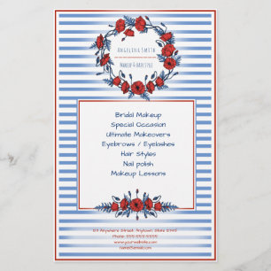 Beautiful Poppy Wreath Floral & Stripes Flyer