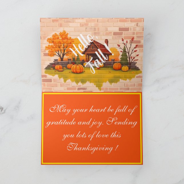 Beautiful Popular Happy Thanksgiving Fall Card (Inside)