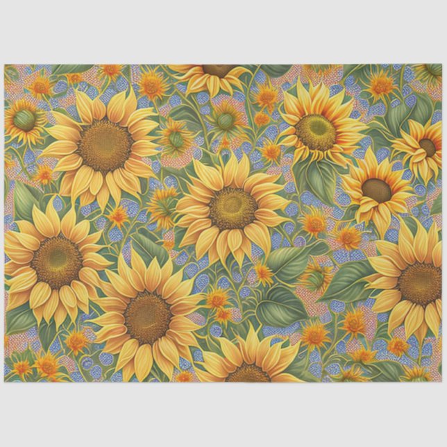 Beautiful Popular Sunflower Collection Tissue Paper (Front)