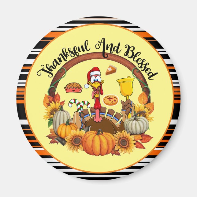 Beautiful Popular Thanksgiving Autumn Collection Magnet (Front)