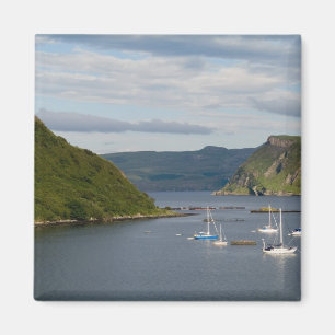 Beautiful port and sailboats with reflections in magnet