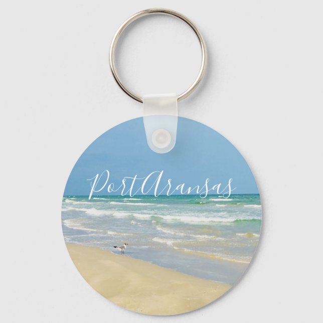 Beautiful Port Aransas Beach Key Ring (Front)