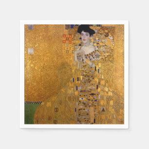 Beautiful portrait of a lady by Gustav Klimt,Deco Napkin