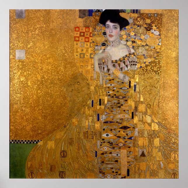 Beautiful portrait of a lady by Gustav Klimt,Deco Poster (Front)