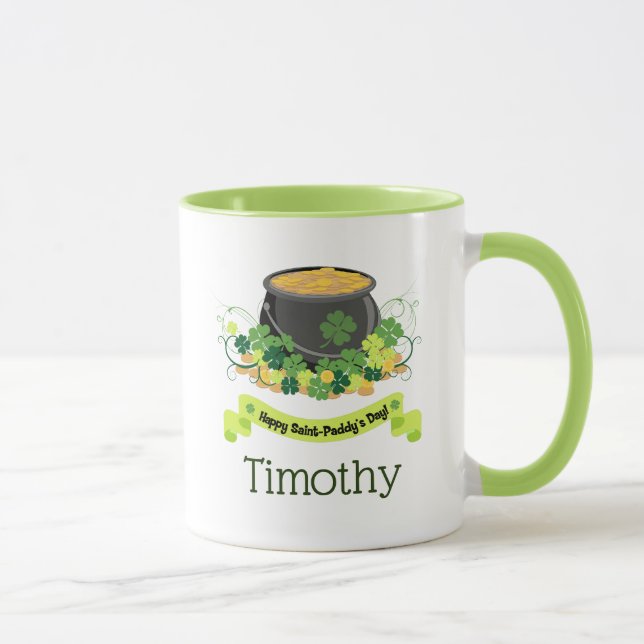 Beautiful Pot of Gold Saint Paddy's Day Mug (Right)