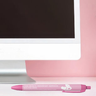 Beautiful Pregnancy Midwife Business Pink Black Ink Pen
