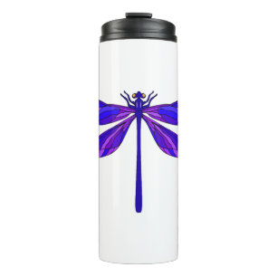 Beautiful pretty dragonfly with blue wings. Insect Thermal Tumbler