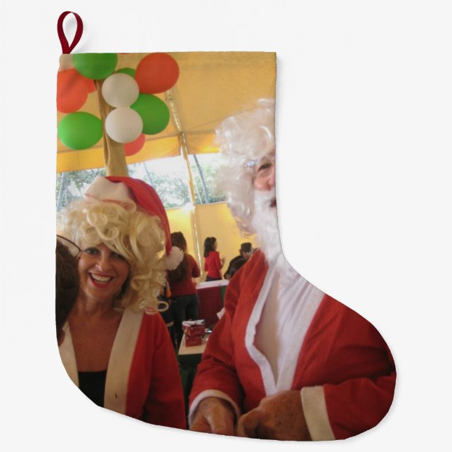Beautiful Pretty Father Christmas latest lovely Large Christmas Stocking (Front)