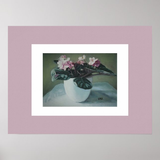 Beautiful pretty pink floral fine art vintage look poster (Front)