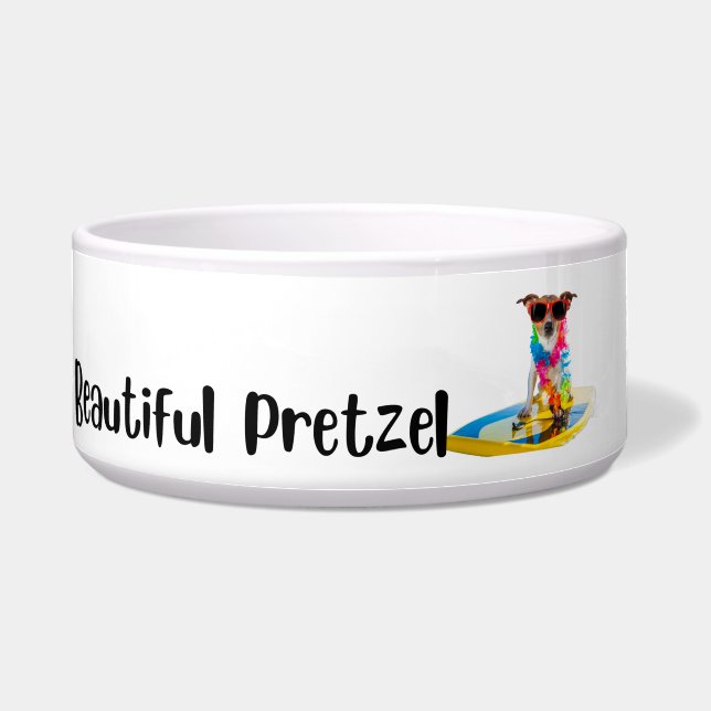 Beautiful Pretzel - dog personalised bowl (Front)