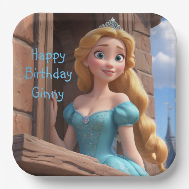 Beautiful Princess Paper Plate (Front)
