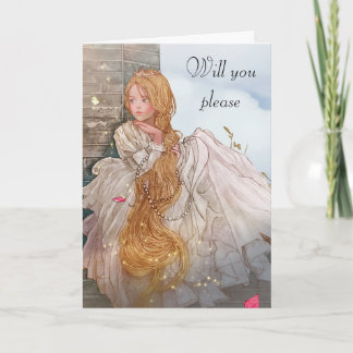 Beautiful Princess Will You be my Bridesmaid Card