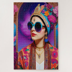Beautiful princess with sunglasses jigsaw puzzle