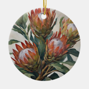 Beautiful Protea Flowers from South Africa Ceramic Tree Decoration
