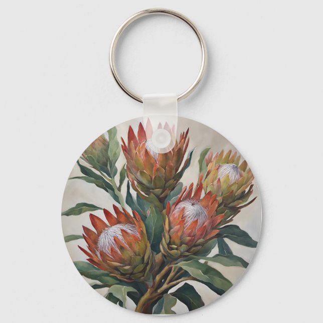 Beautiful Protea Flowers from South Africa Key Ring (Front)
