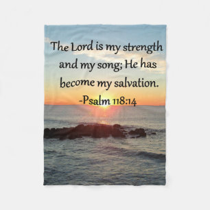 Beautiful Psalm 118:14 Sunrise Photo Design Fleece Blanket