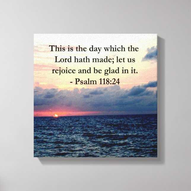 BEAUTIFUL PSALM 118:24 SUNRISE OVER THE OCEAN CANVAS PRINT (Front)