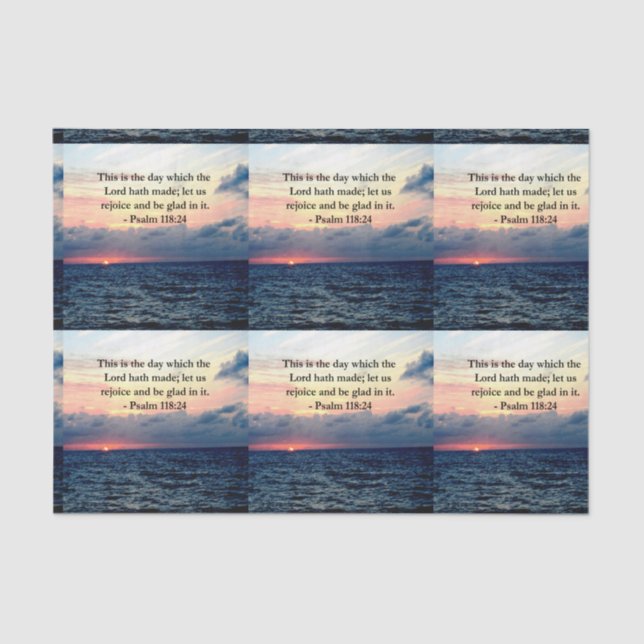 BEAUTIFUL PSALM 118:24 SUNRISE OVER THE OCEAN TISSUE PAPER (Front)