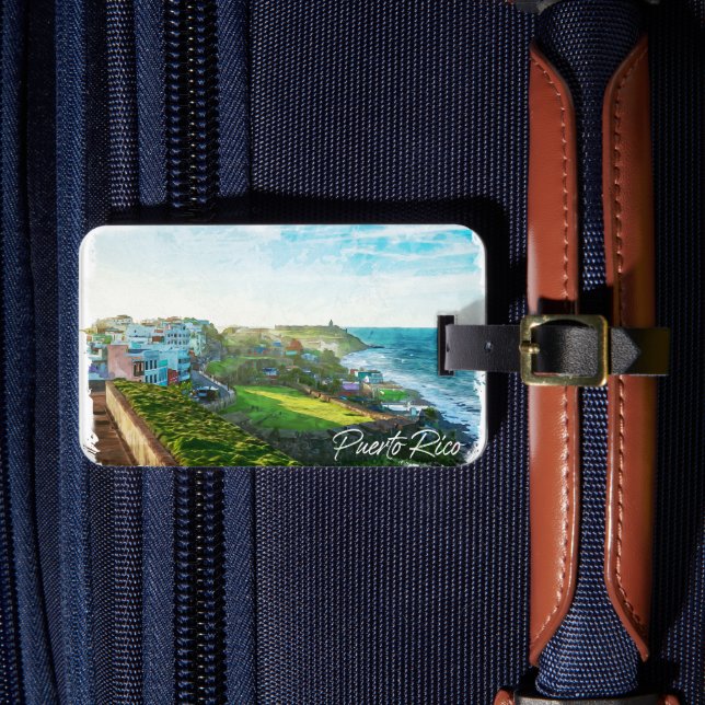 Beautiful Puerto Rico Scenery Travel Luggage Tag (Front Insitu 4)