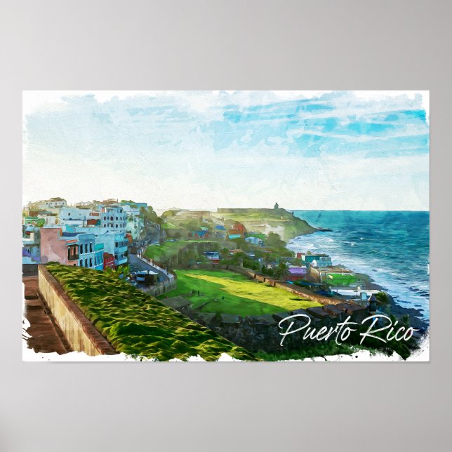 Beautiful Puerto Rico Scenery Travel Poster (Front)