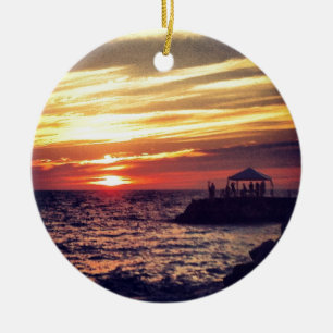 Beautiful Puerto Vallarta Sunset Ceramic Tree Decoration