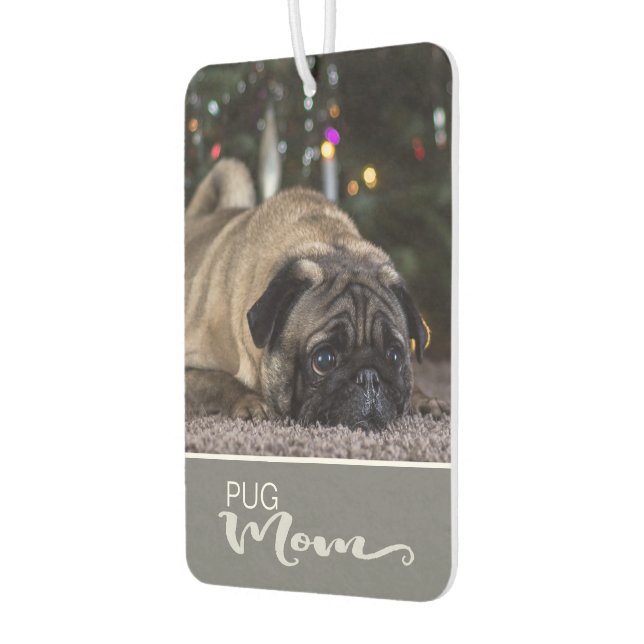 Beautiful Pug Insert Your Dog's Picture Car Air Freshener (Left)