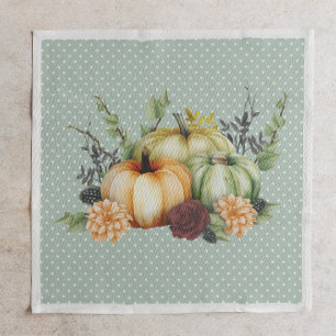 Beautiful Pumpkin Fall Thanksgiving Watercolor  Napkin