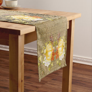 Beautiful Pumpkin Thanksgiving Weave Short Table Runner