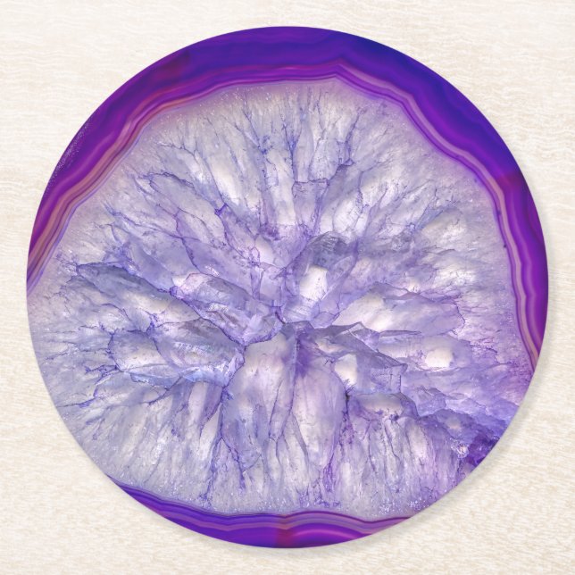 Beautiful Purple Agate Drinks Coasters (Front)