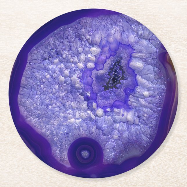 Beautiful Purple Agate Drinks Coasters (Front)