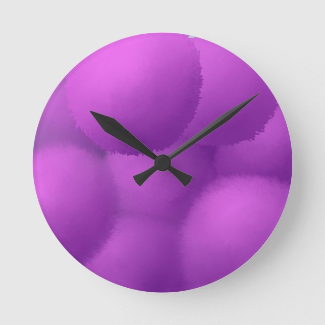 Beautiful Purple Allium Flower Painting Round Clock (Front)