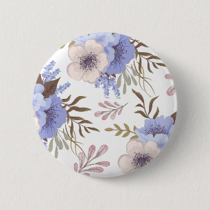 Beautiful Purple and Blue Flower 6 Cm Round Badge