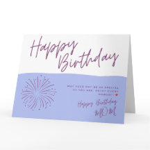 Beautiful Purple and Blue Happy Birthday Card for