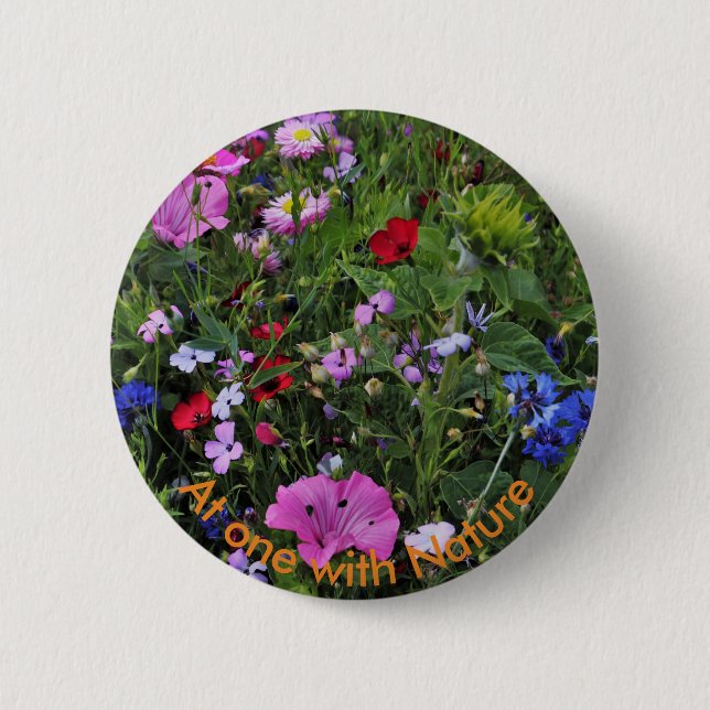 Beautiful Purple and Blue Wild Flowers 6 Cm Round Badge (Front)