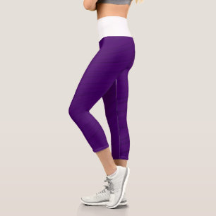 Beautiful Purple And White  Capri Leggings