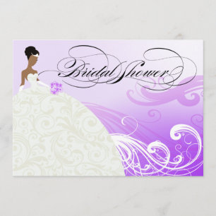 Beautiful Purple and White Luxe Bridal Shower Invitation