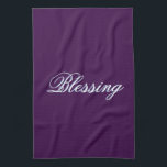 Beautiful Purple Blessing Kitchen Towel<br><div class="desc">Dark purple kitchen tea towel. The text can be personalised to any colour and any message, and or text is removable.</div>