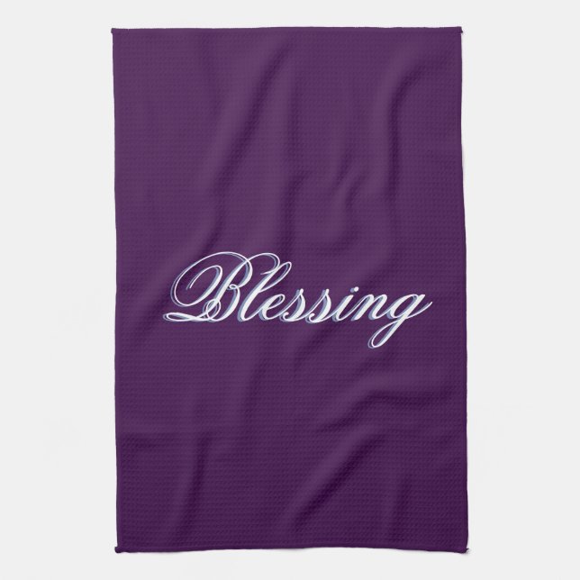 Beautiful Purple Blessing Kitchen Towel (Vertical)