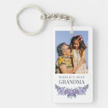 Beautiful Purple Blue Floral Best Grandma Photo