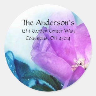 Beautiful Purple & Blue Flower Address Labels