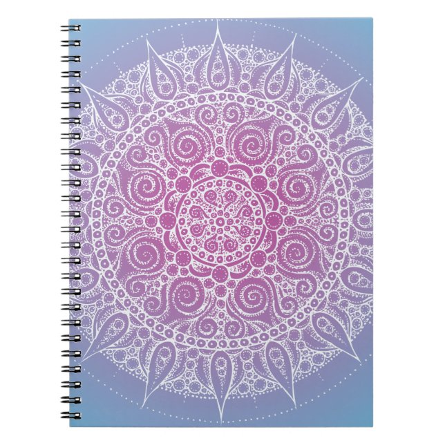 Beautiful Purple/Blue Oriental Design Notebook (Front)