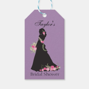Beautiful Purple Bridal Silhouette Gift Tags