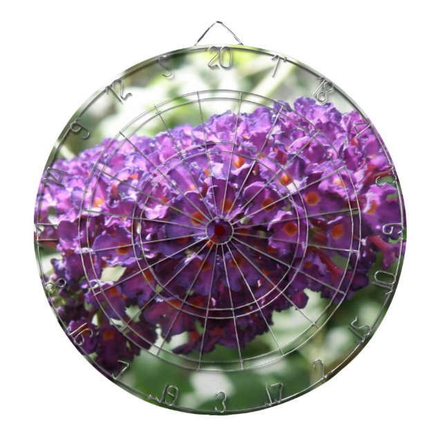 Beautiful Purple Buddleia Flowers Dart Board (Front)