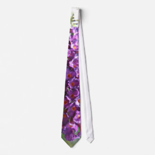Beautiful Purple Buddleia Flowers Floral Tie