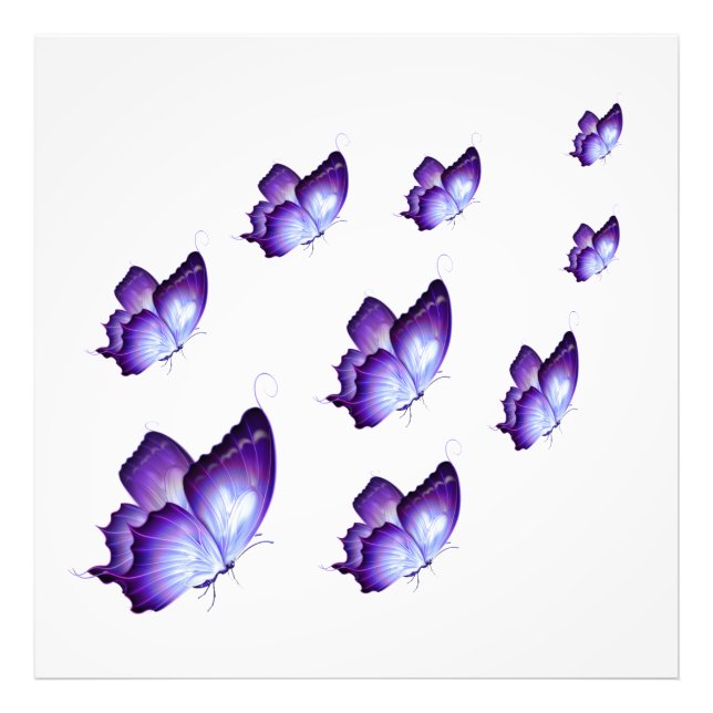 Beautiful Purple Butterflies         Triptych Canv Photo Print (Front)
