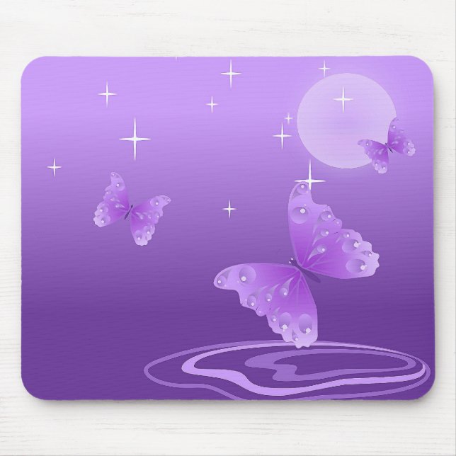 BEAUTIFUL PURPLE BUTTERFLY MOUSE MAT (Front)