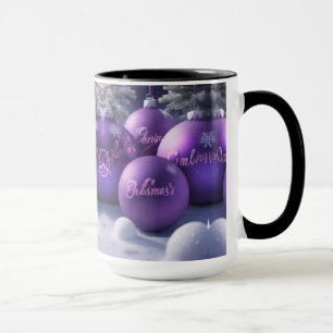 Beautiful Purple Christmas Ornaments Coffee Mug