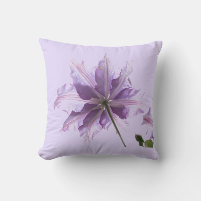 Beautiful Purple Clematis Cushion (Front)