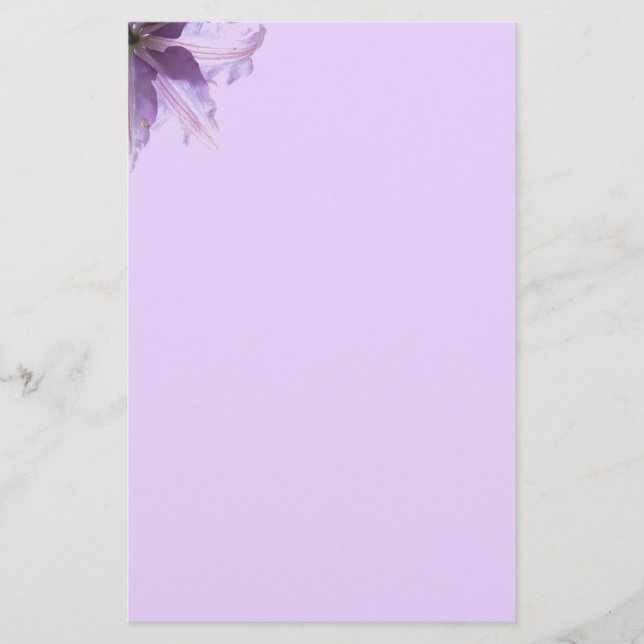 Beautiful Purple Clematis Stationery (Front)