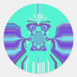 Beautiful Purple Cyan Iridescent Blue vector colou Classic Round Sticker